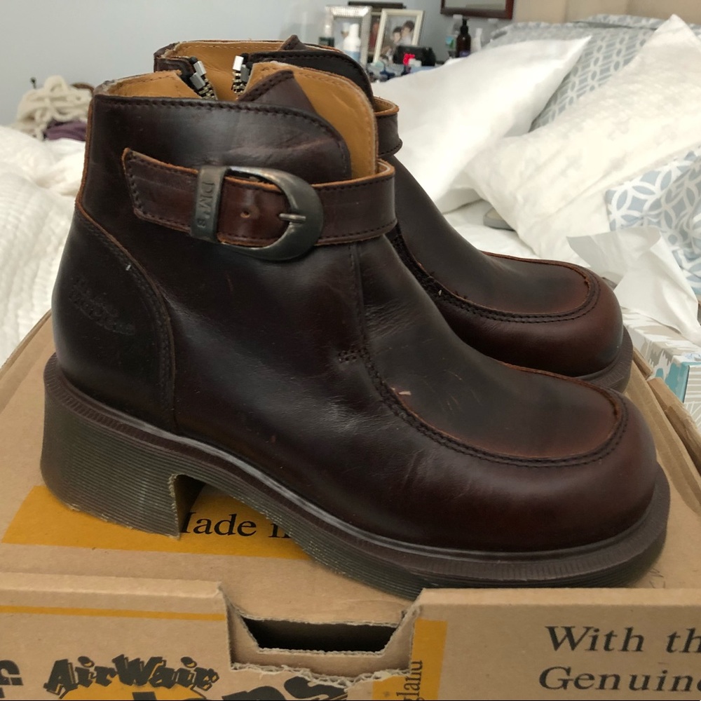 Brown Doc Marten Ankle Boot with Buckle